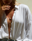 Mae black/beige necklace