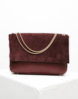 Belle Suede Shoulder Bag Burgundy