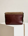 Belle Suede Shoulder Bag Black, Burgundy & Taupe