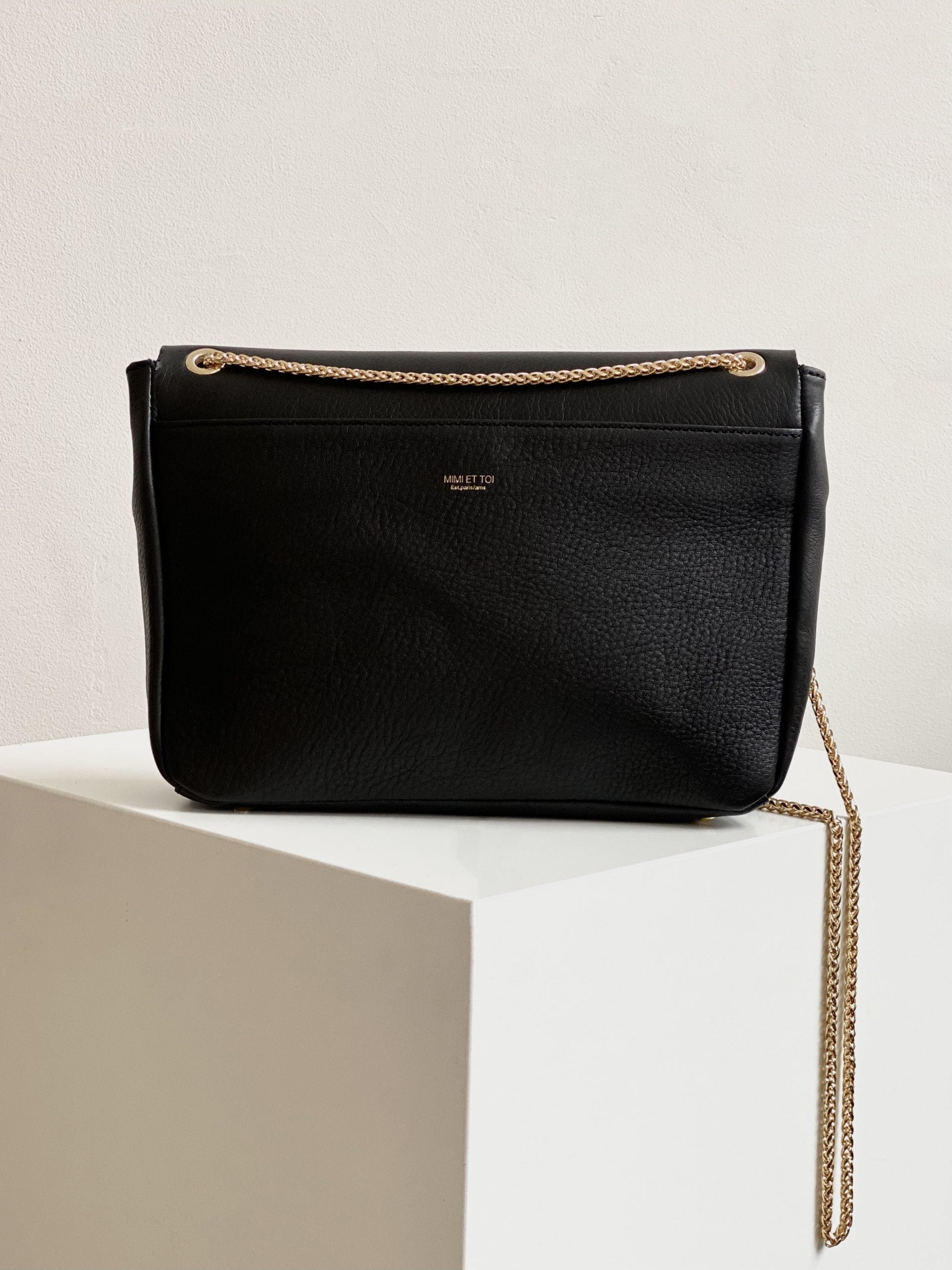 Belle Leather Shoulder Bag Black