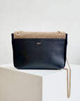 Belle Suede Shoulder Bag Black/Taupe