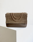 Belle Suede Shoulder Bag Taupe