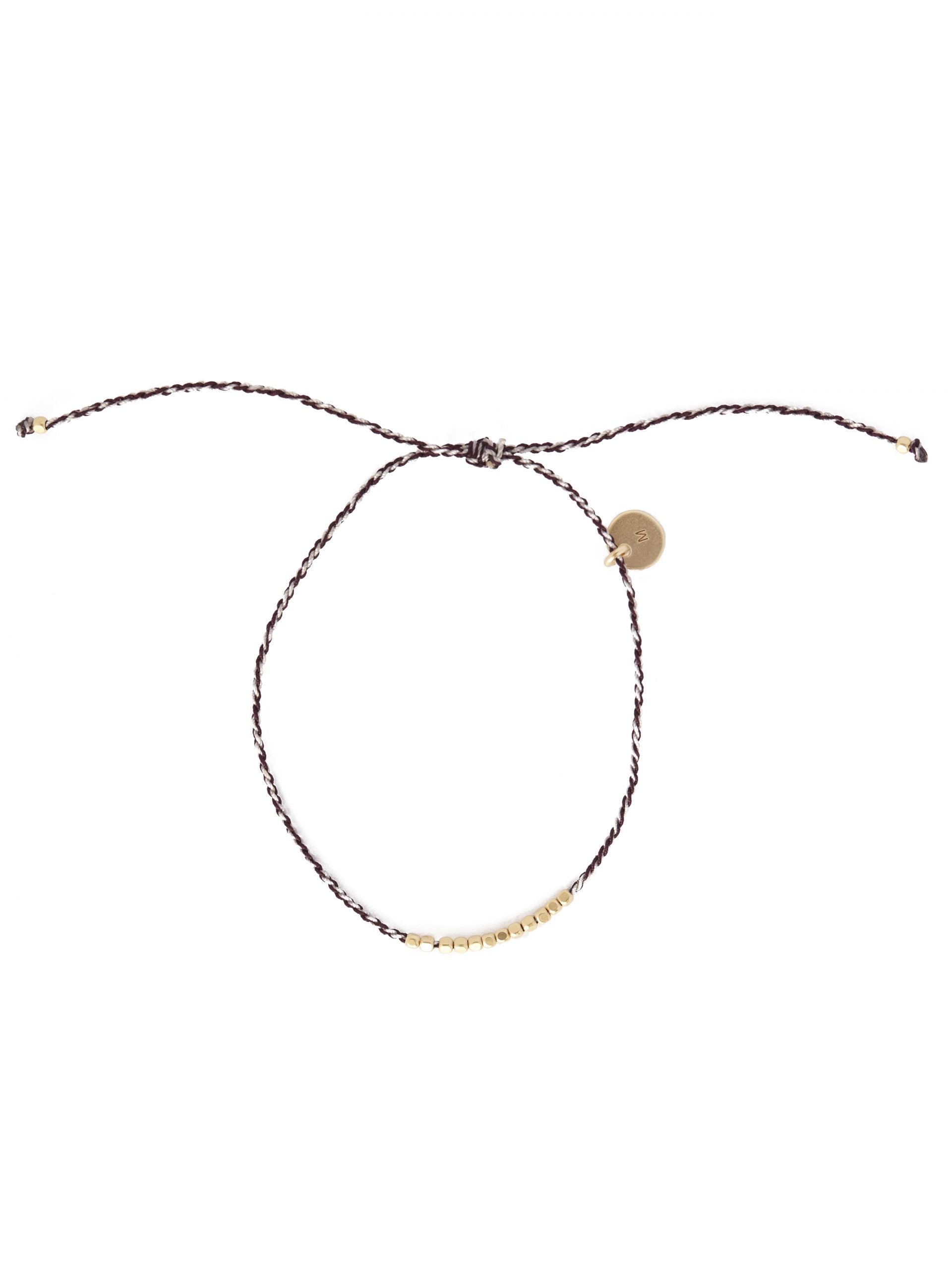 Flori White Purple Square Bead Bracelet Gold