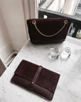 Petit Belle Suede Shoulder Bag Burgundy
