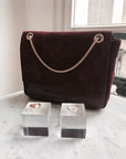 Petit Belle Suede Shoulder Bag Burgundy