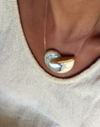 Petit spiral shell pendant blue
