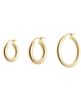 Lightweight Gold Round Hoop Earrings 14ct gold - 25mm