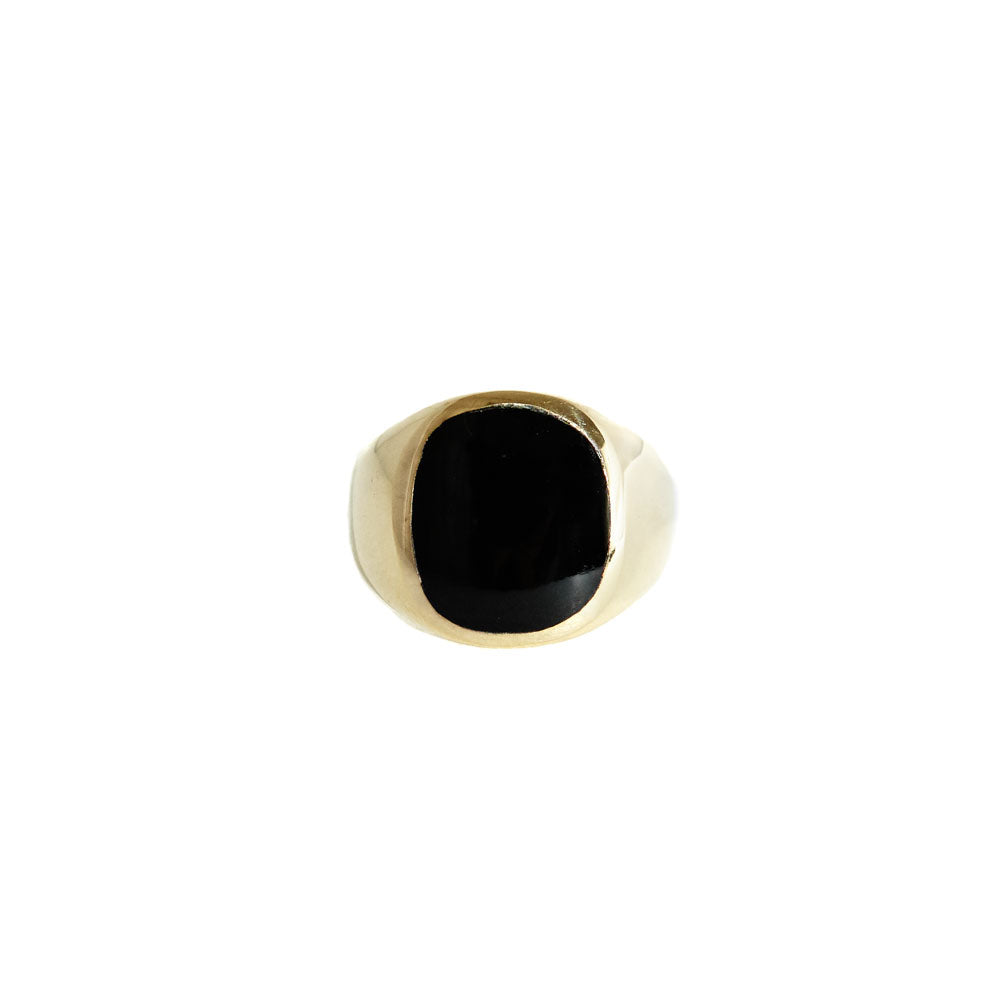 Oval Resin Blanche Large Ring Gold