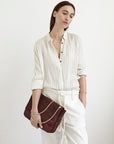 Belle Suede Shoulder Bag Burgundy