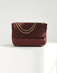 Belle Suede Shoulder Bag Burgundy