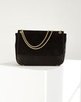 Belle Suede Shoulder Bag Black