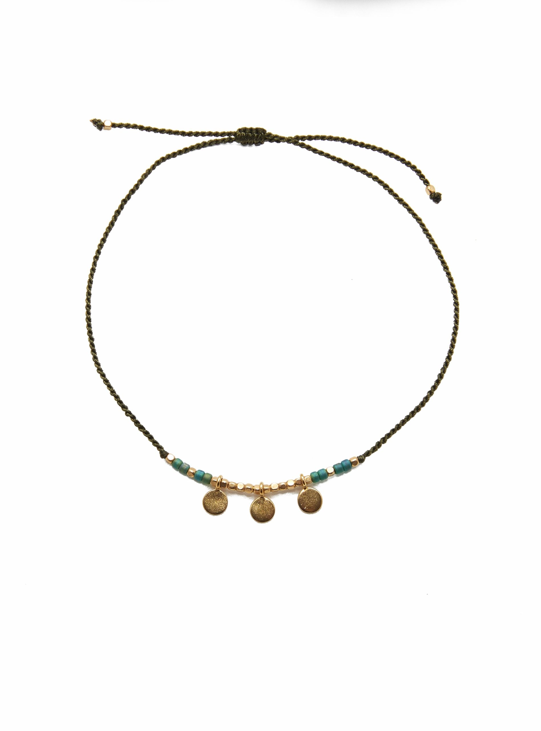 Flori Bracelet Gold - Green Trois Round