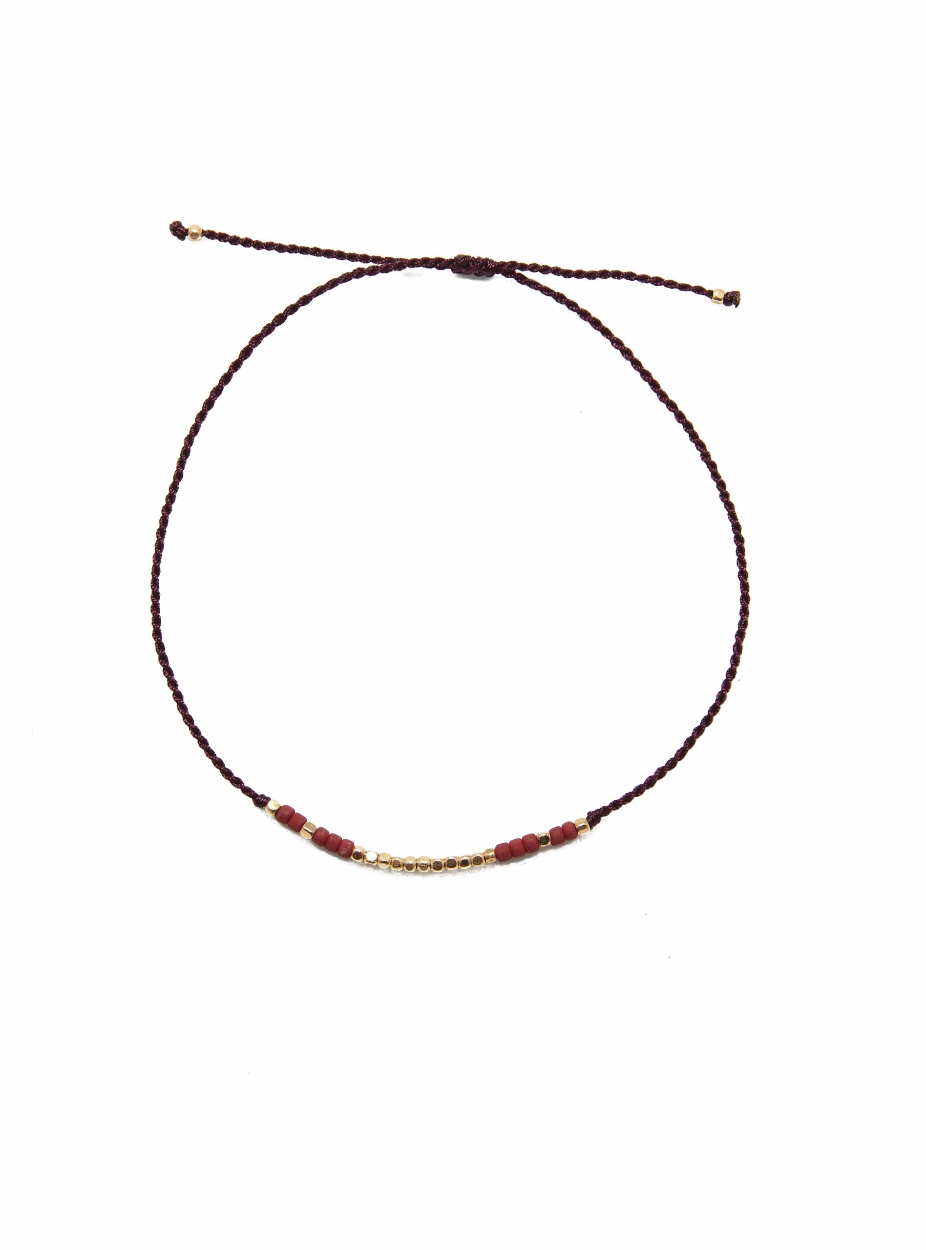 Flori Bracelet Gold - Burgundy