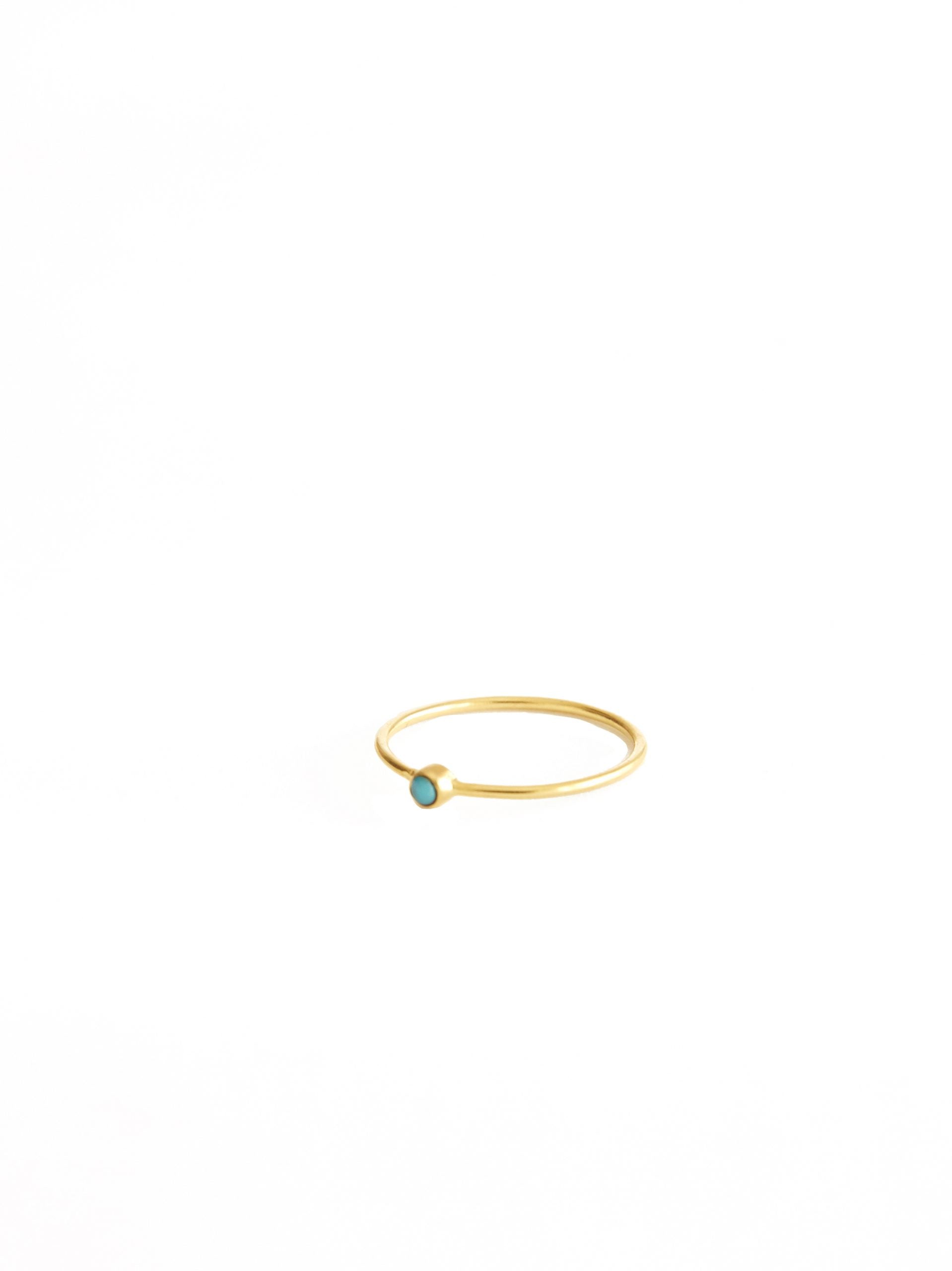 Petite Pierre Turquoise Ring Gold