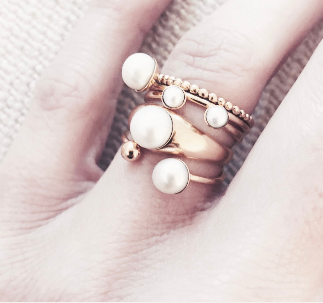 Signet Perle Ring Gold