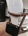 Petit Belle Suede Shoulder Bag Black