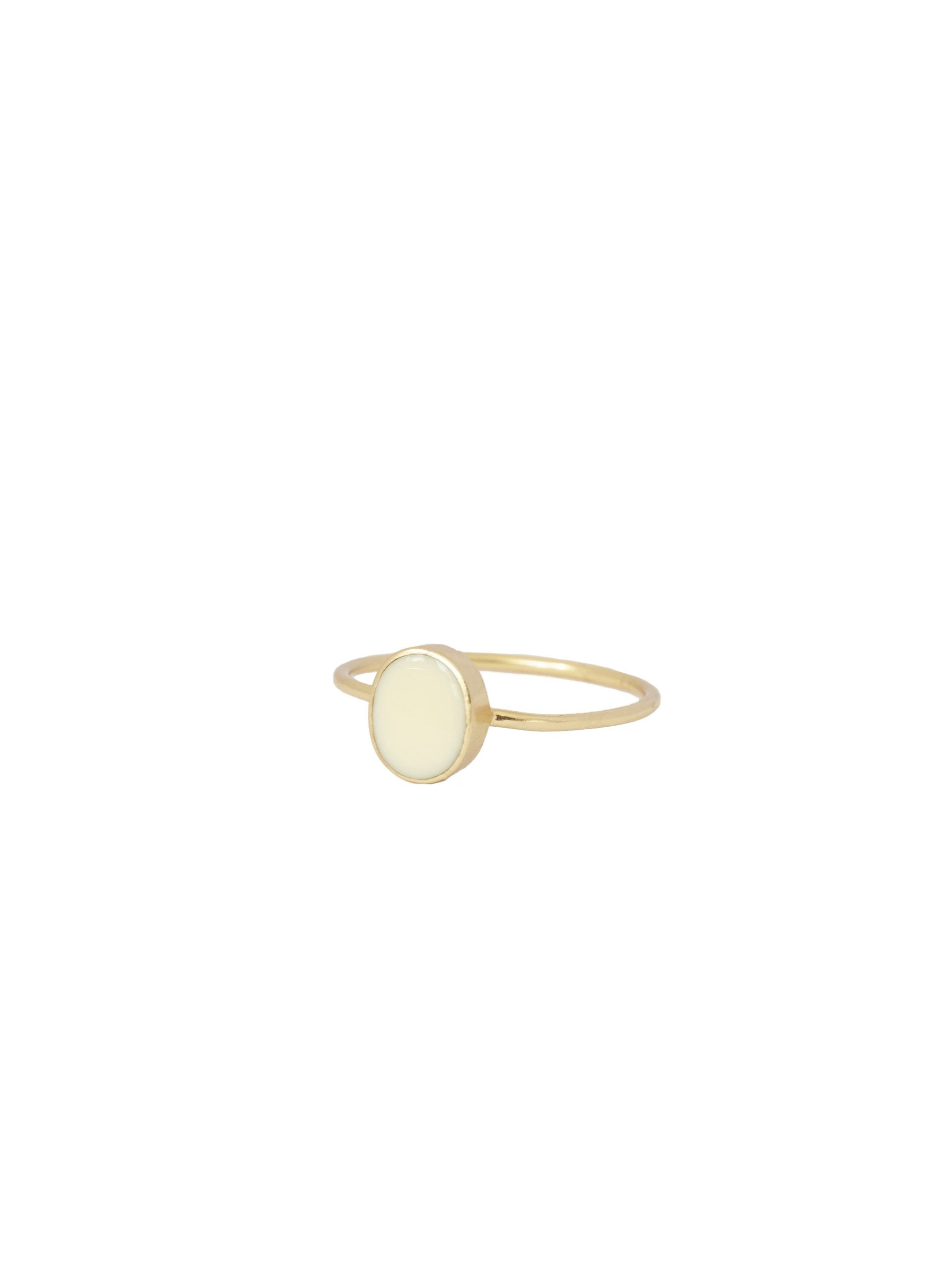 Petite Oval Creme Gold Ring