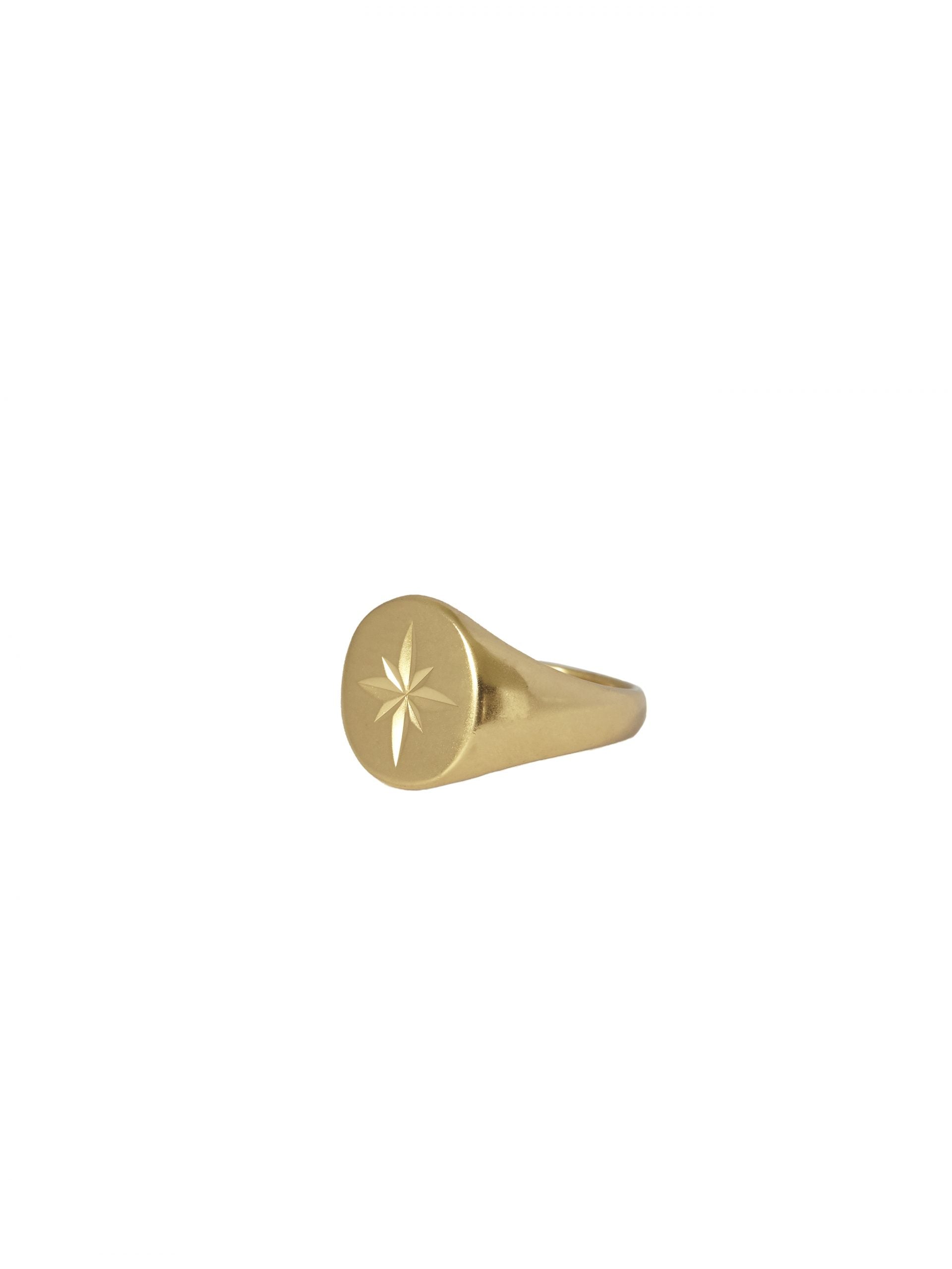 Signet Etoile Large Ring Gold