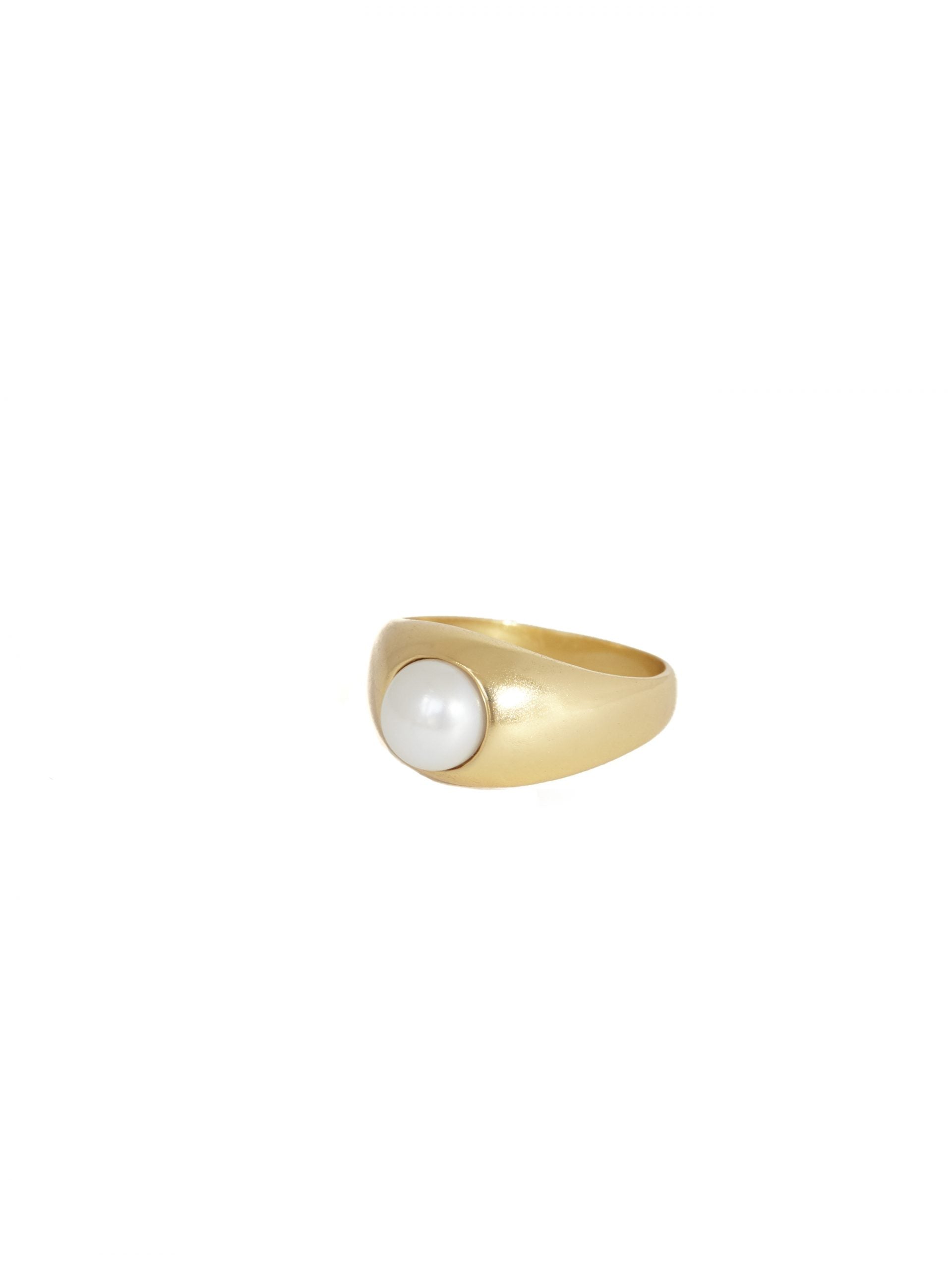Signet Perle Ring Gold