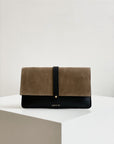 Spencer Leather and Suede Wallet Black/Taupe