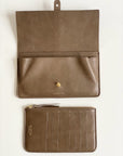 Spencer Leather and Suede Wallet Taupe