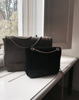 Petit Belle Suede Shoulder Bag Black