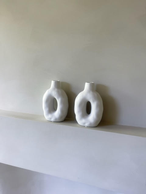 Ceramic  off - white vase