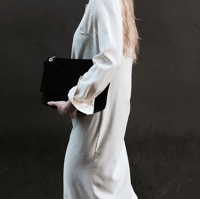 Belle Suede Shoulder Bag Black