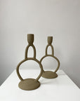 Beige candle holders