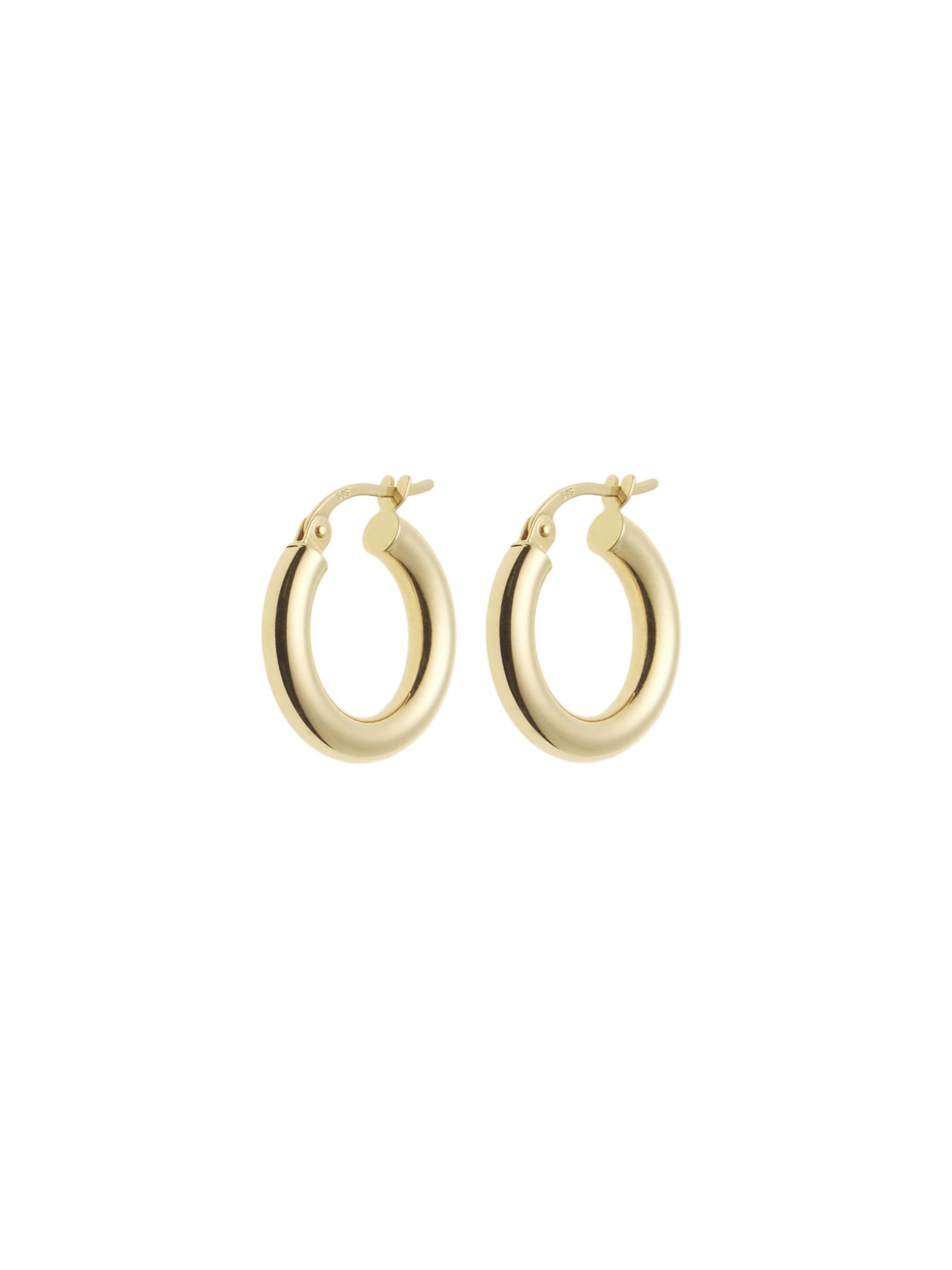 Lightweight Gold Round Hoop Earrings 14ct gold - 16mm