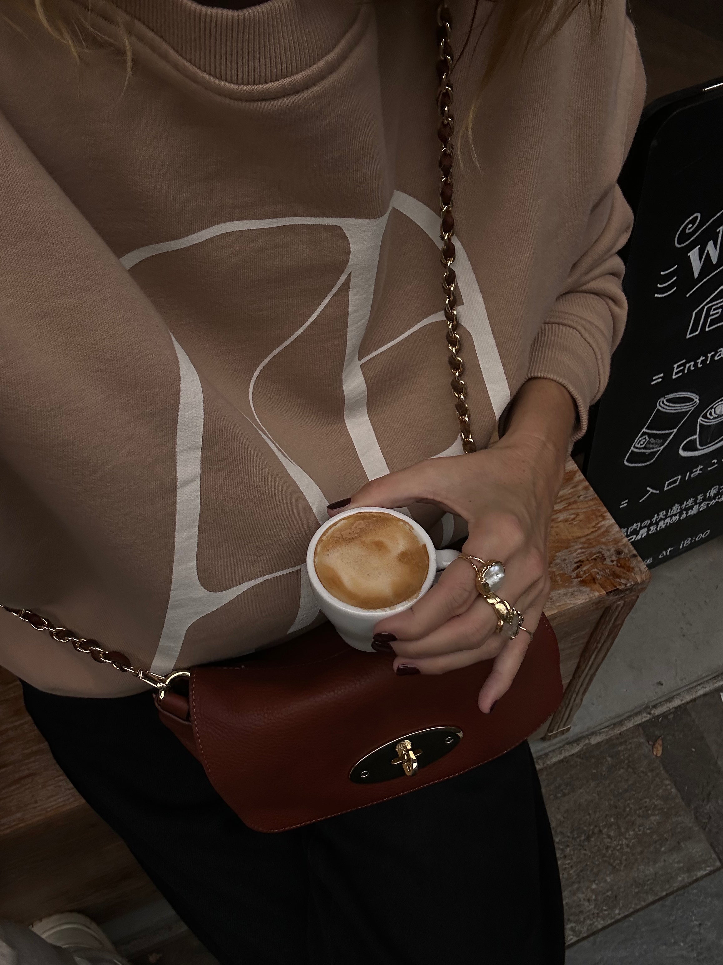 Beige/black 'MIMI' Sweatshirt