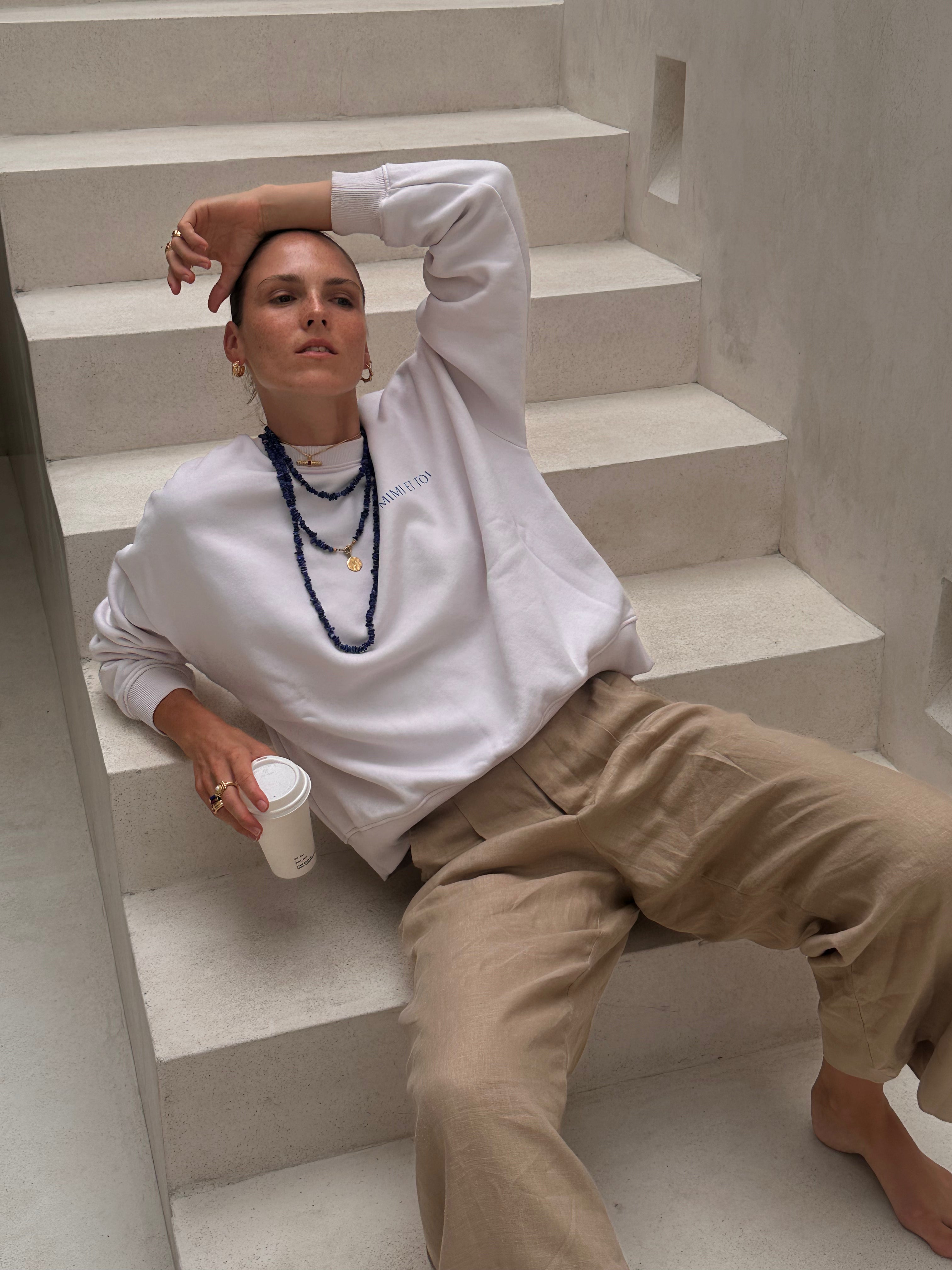 Beige/black 'MIMI' Sweatshirt