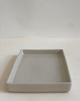 Ceramic rectangular tray beige