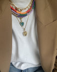Fleur orange purple necklace