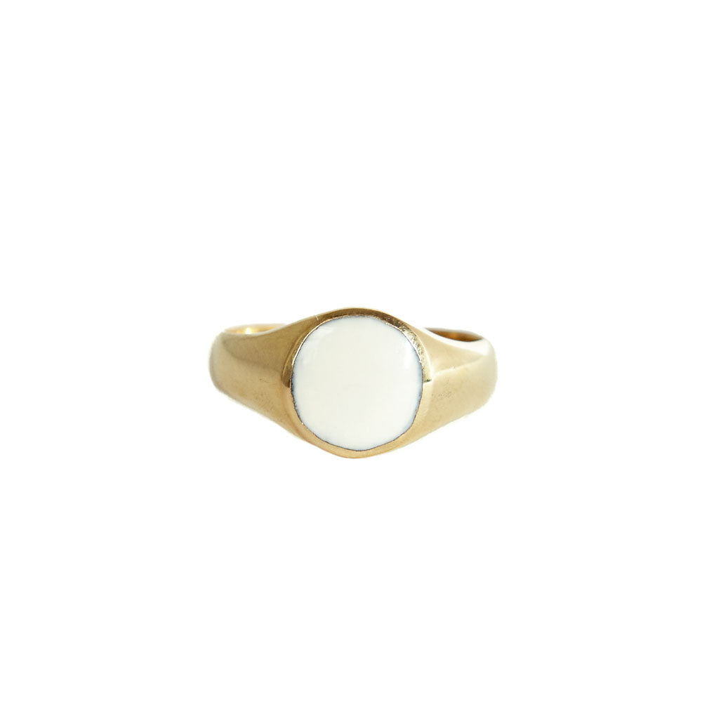 Signet Resin Blanche Ring Gold