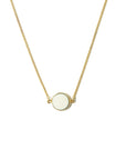 Round Resin Creme Necklace Gold
