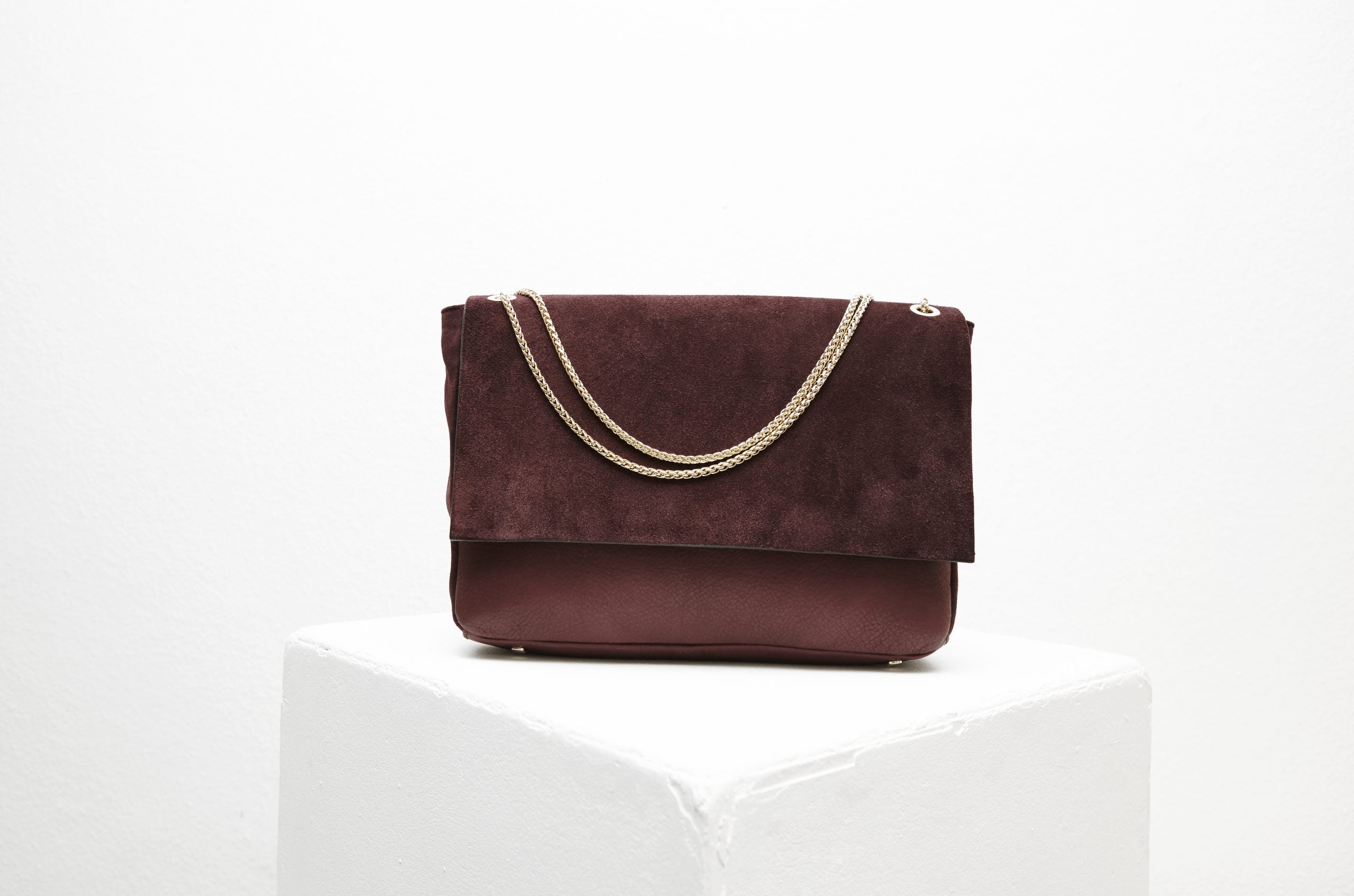 Burgundy suede cheap clutch bag