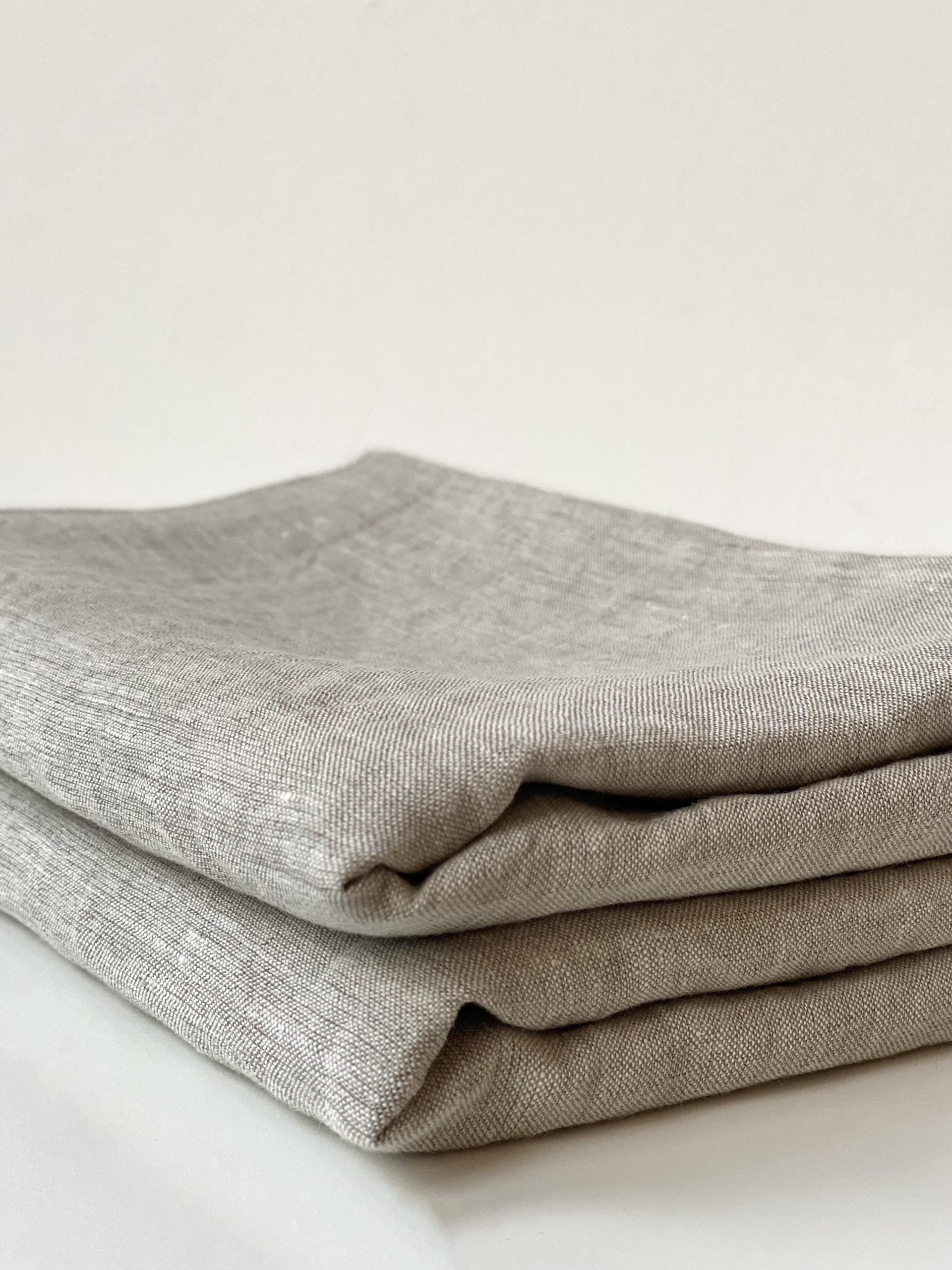Linen pillowcases beige (plain or with ruffle)