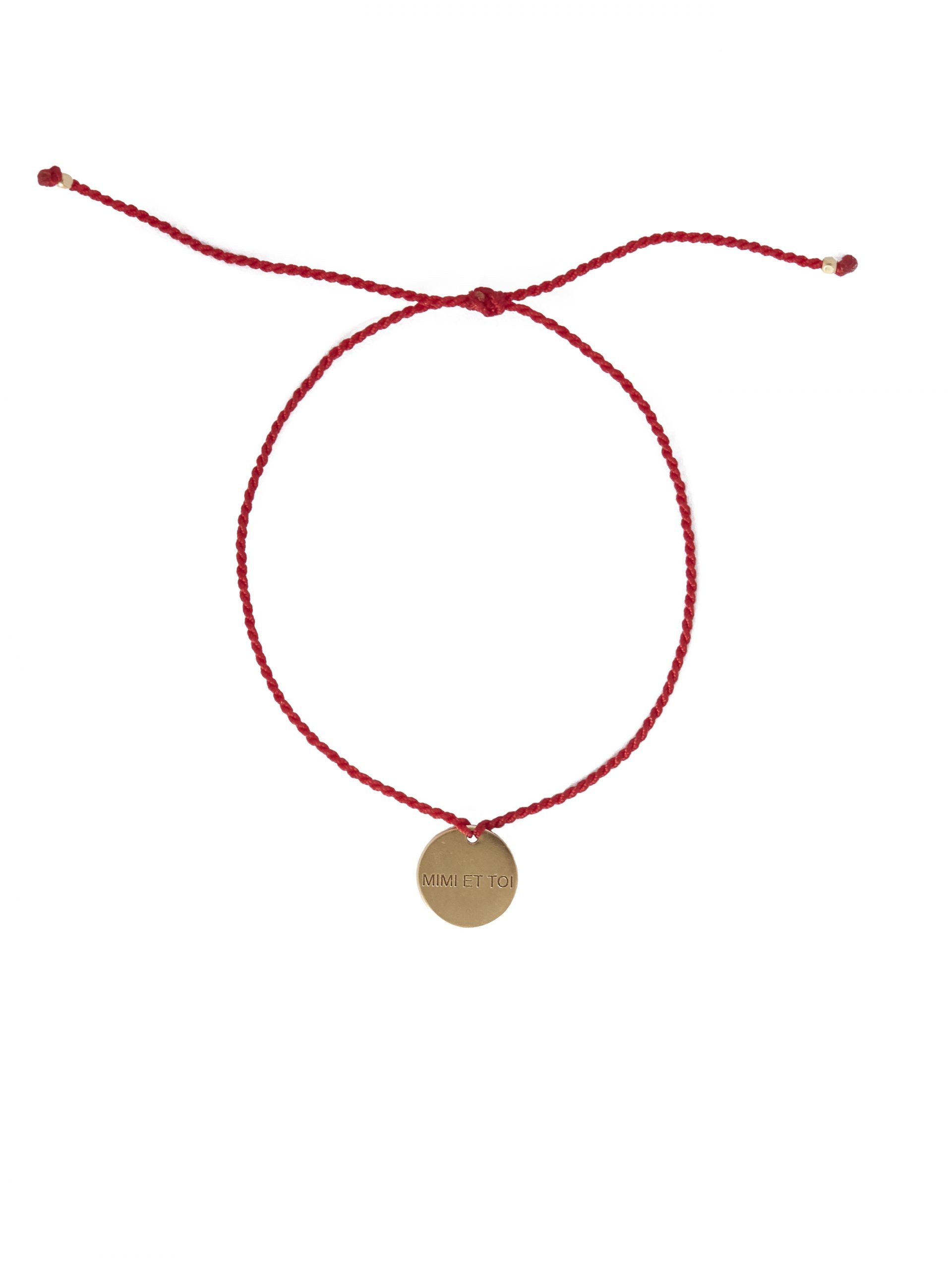 Mimi XO Red Bracelet Gold lurex