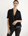 Belle Suede Shoulder Bag Black