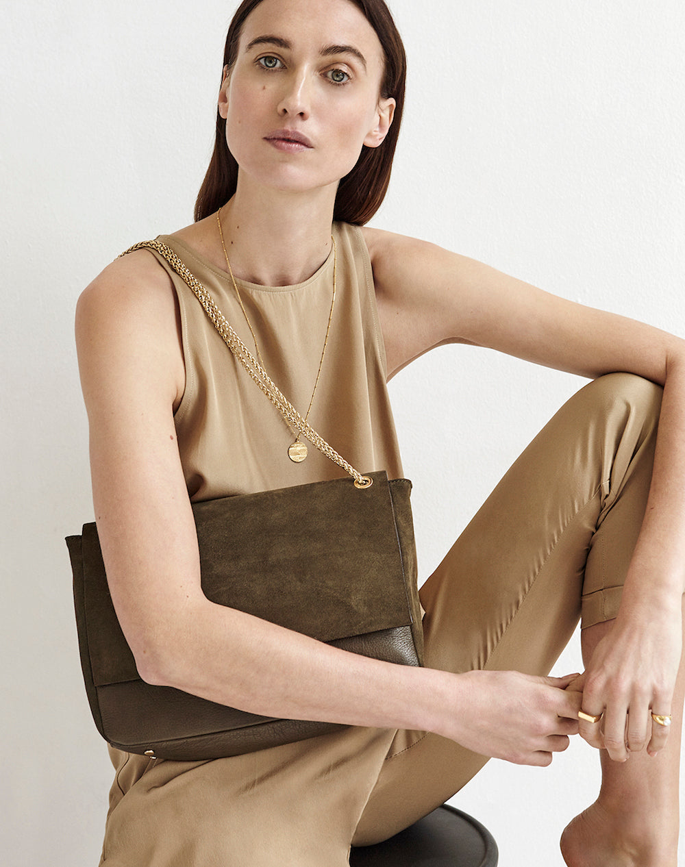 Belle Suede Shoulder Bag Black