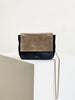 Petit Belle Suede Shoulder Bag Black/Taupe