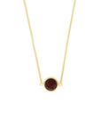 Round Resin Bordeaux Necklace Gold