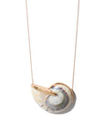 Grand spiral shell necklace beige