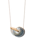 Grand Spiral shell necklace blue