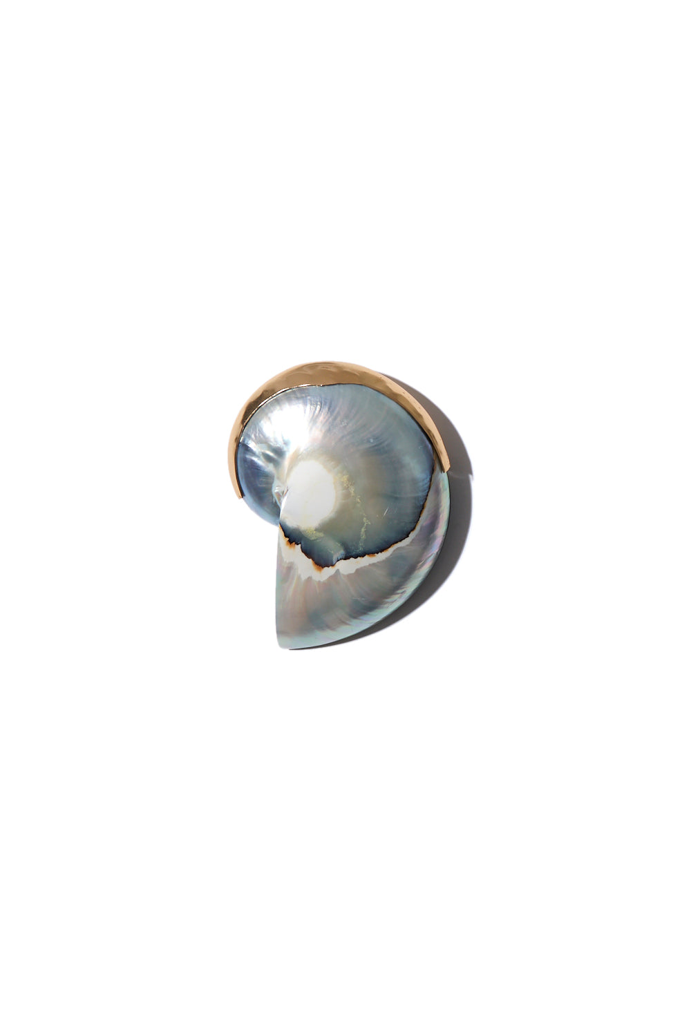 Grand spiral shell pendant blue