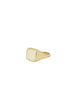 Signet Square Resin Creme Ring Gold