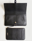 Spencer Leather and Suede Wallet Black/Taupe
