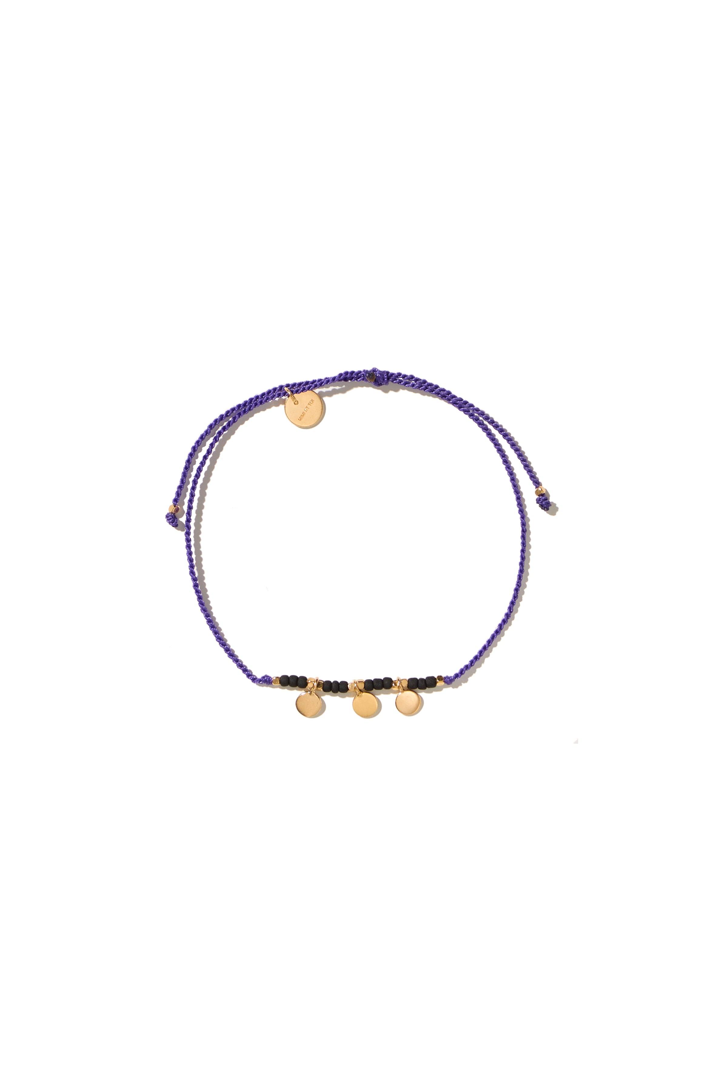 Flori trois round black beads