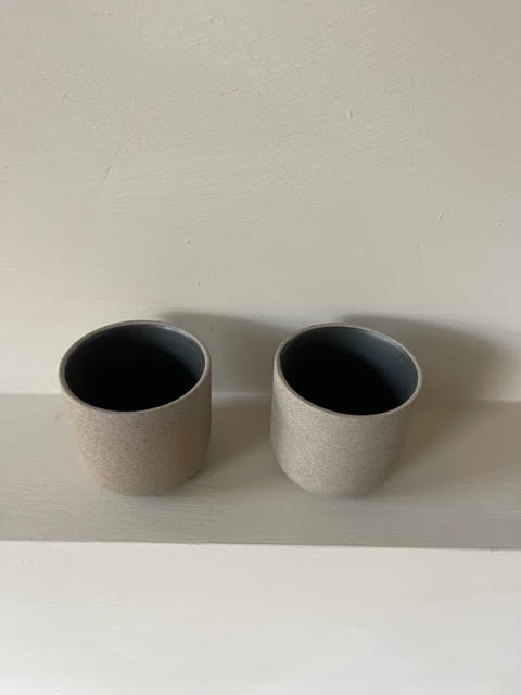 Ceramic beige &amp; black cups